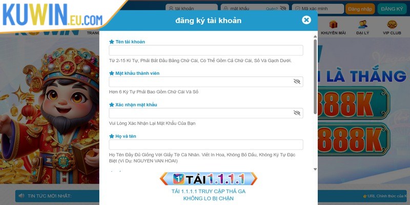 Đăng ký Kuwin chỉ cần thực hiện vài bước đơn giản theo hướng dẫn